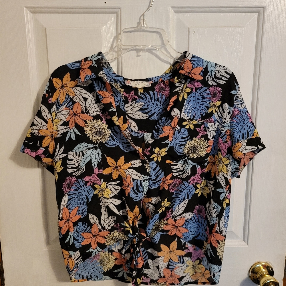 Pink Rose Vintage Floral Crop Top